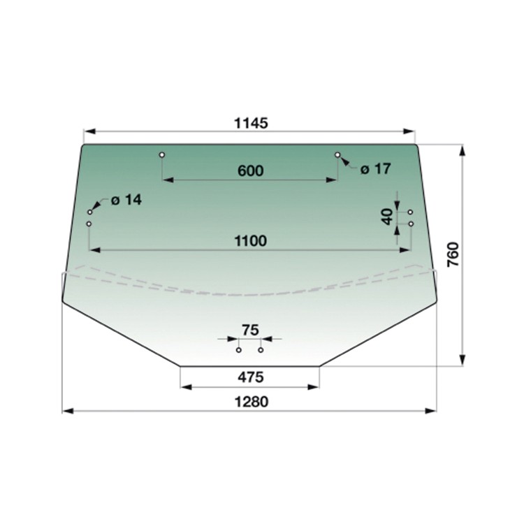 Sklo zadní JD 6120-7530