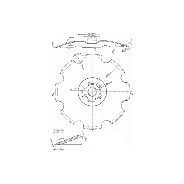 Lemken 3490467 Disk zubatý 620x6mm 5děr