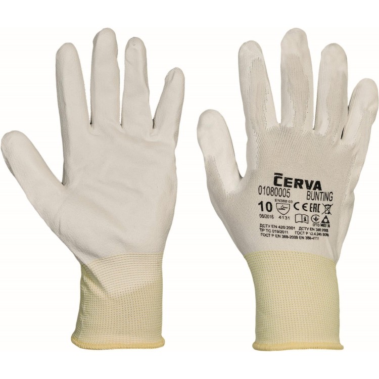 CERVA BUNTING / Polomáčené rukavice vel. 10