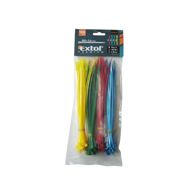 Pásky stahovací barevné 2,5x100 mm 100 ks