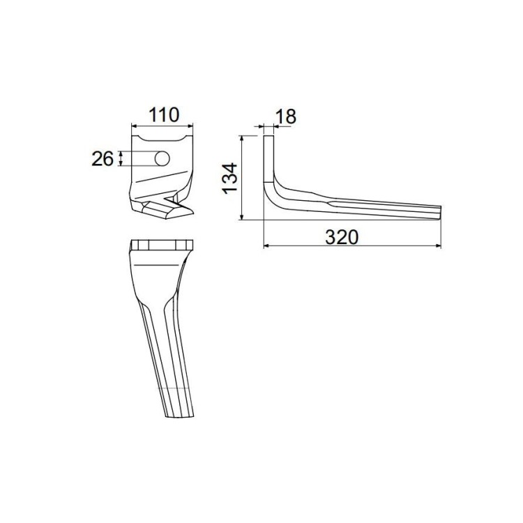 Pöttinger 873.40.220.2 Nůž LION levý 18x342mm Standard