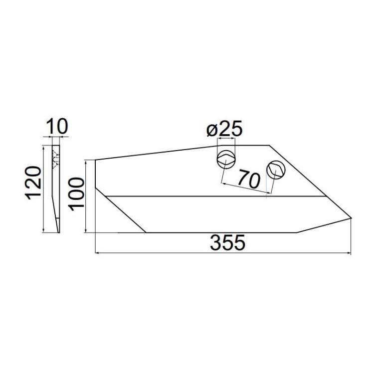 Pöttinger 966.50.031.0 Ostří pravé SYNKRO