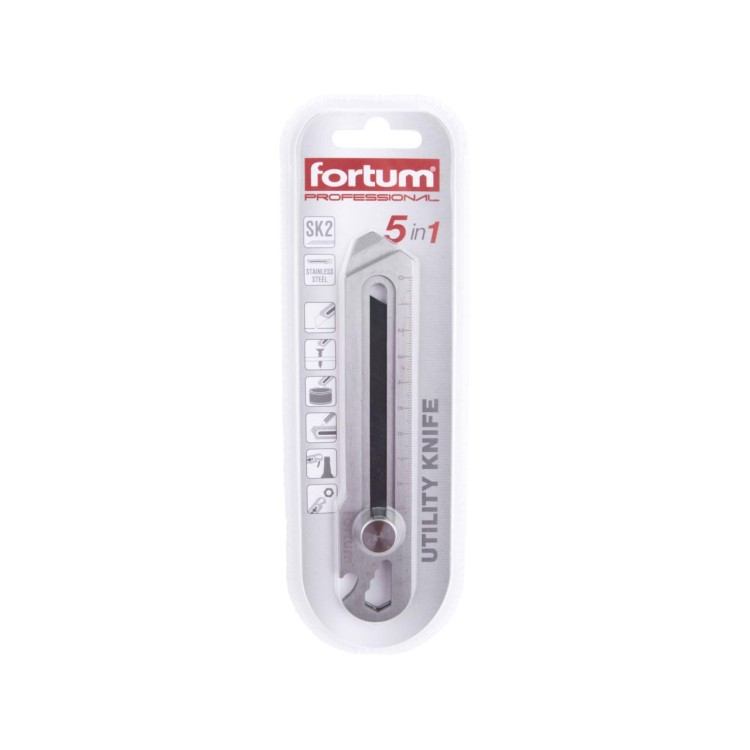 FORTUM 4780025 Ulamovací nůž celokovový nerez, 5v1 18mm, Auto-lock