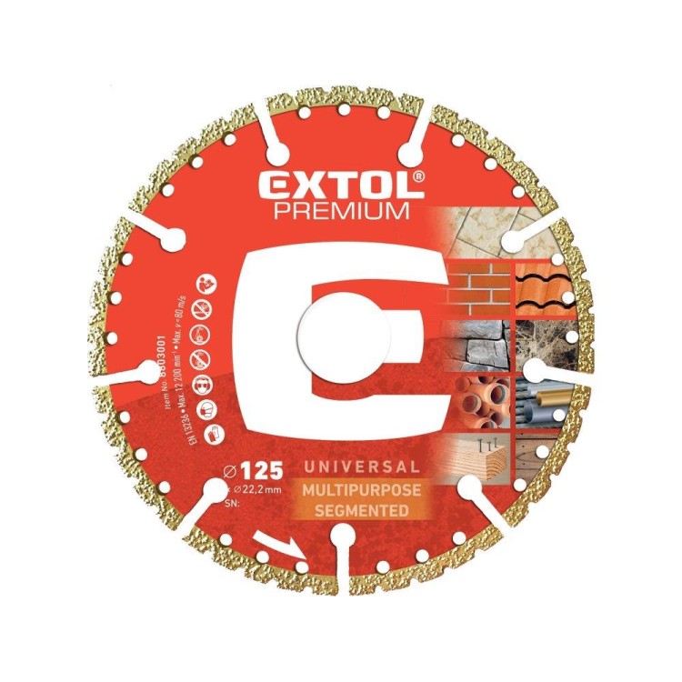 Extol PREMIUM 8803001 Kotouč řezný diamantový MULTI univerzální, O125x2,2x22,2mm