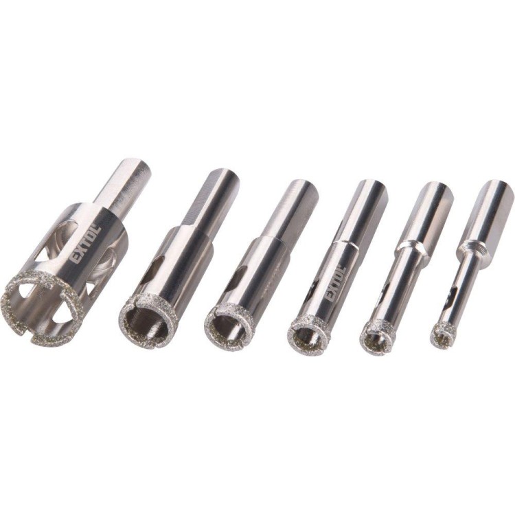 EXTOL PREMIUM 8801975 Korunky vykružovací diamantové na sklo a keramiku sada 6ks