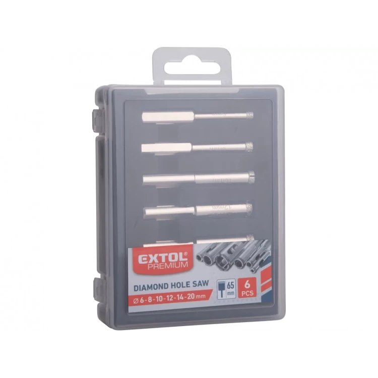 EXTOL PREMIUM 8801975 Korunky vykružovací diamantové na sklo a keramiku sada 6ks