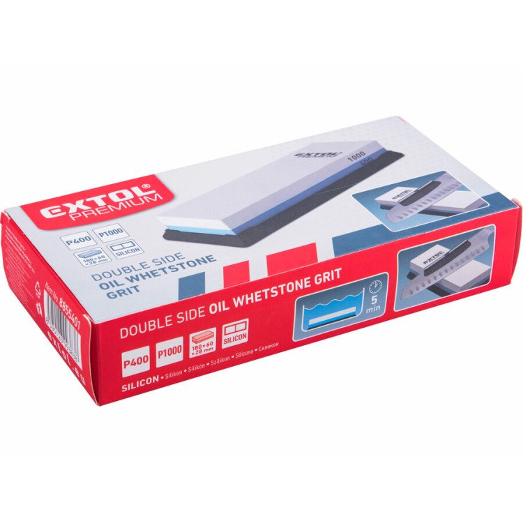 Extol 8855401 Brusný kámen olejový na nože oboustranný, 180x60x28mm, P400/P1000