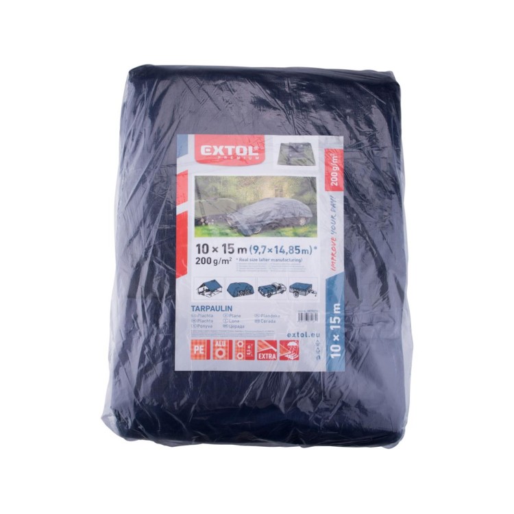 Extol Premium 8878215 Plachta PE nepromokavá extra silná 200g/m2, 10x15m, PE