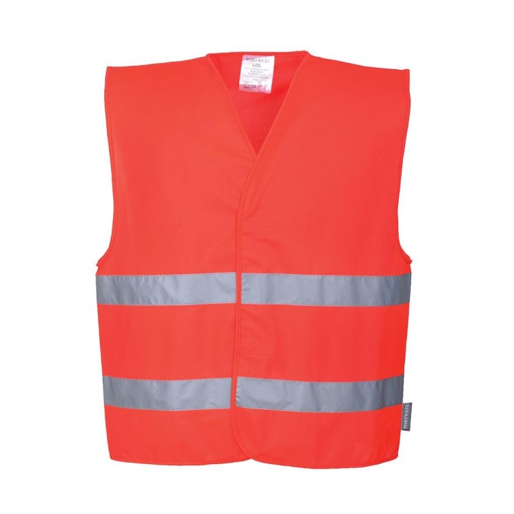 PORTWEST HI-VIS C474 / Reflexní vesta s dvěma pruhy - HV červená XXL/XXXL