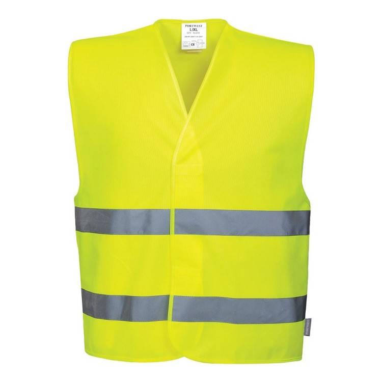 PORTWEST HI-VIS C474 / Reflexní vesta s dvěma pruhy - HV žlutá XXL/XXXL
