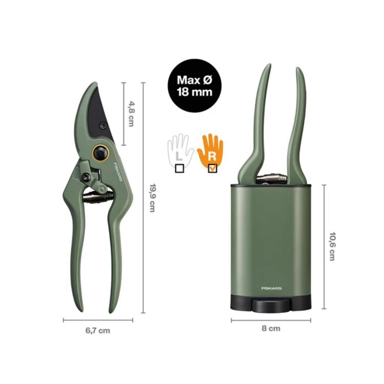 FISKARS 1075314 Zahradní nůžky s pouzdrem pro domácí pěstování