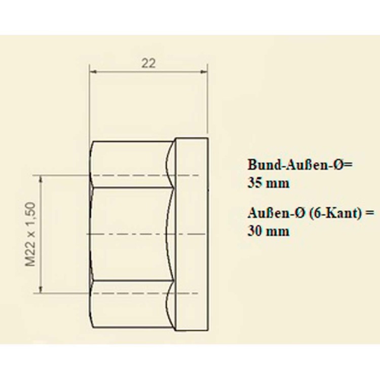 Matice disková M22x1,5