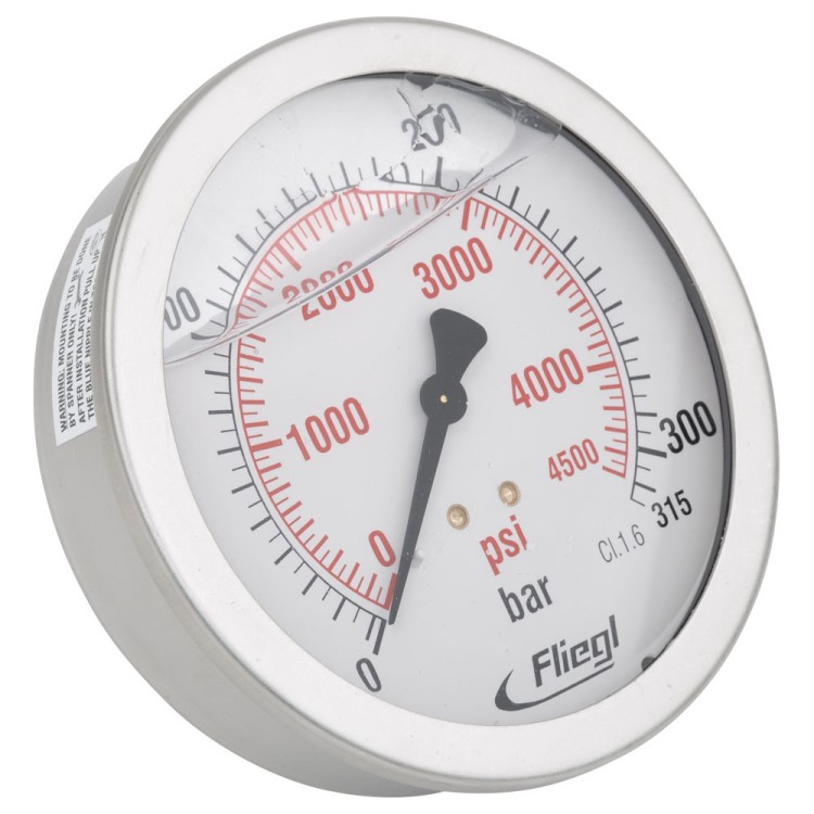 Manometr 0-315bar Fliegl logo 1/2" Glycerin pro ASW