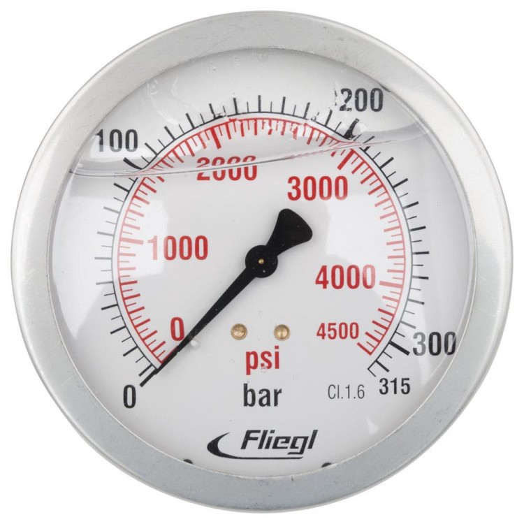 Manometr 0-315bar Fliegl logo 1/2" Glycerin pro ASW