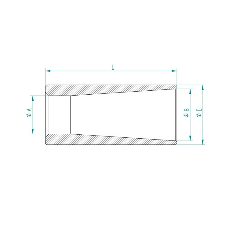 Pouzdro konusové pro hroty nakladače pr.25-34mm délka 100mm vnější 45mm