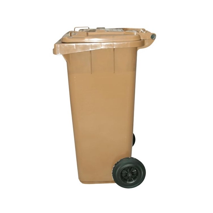 Popelnice 120 l PVC s kolečkama hnědá na BIO
