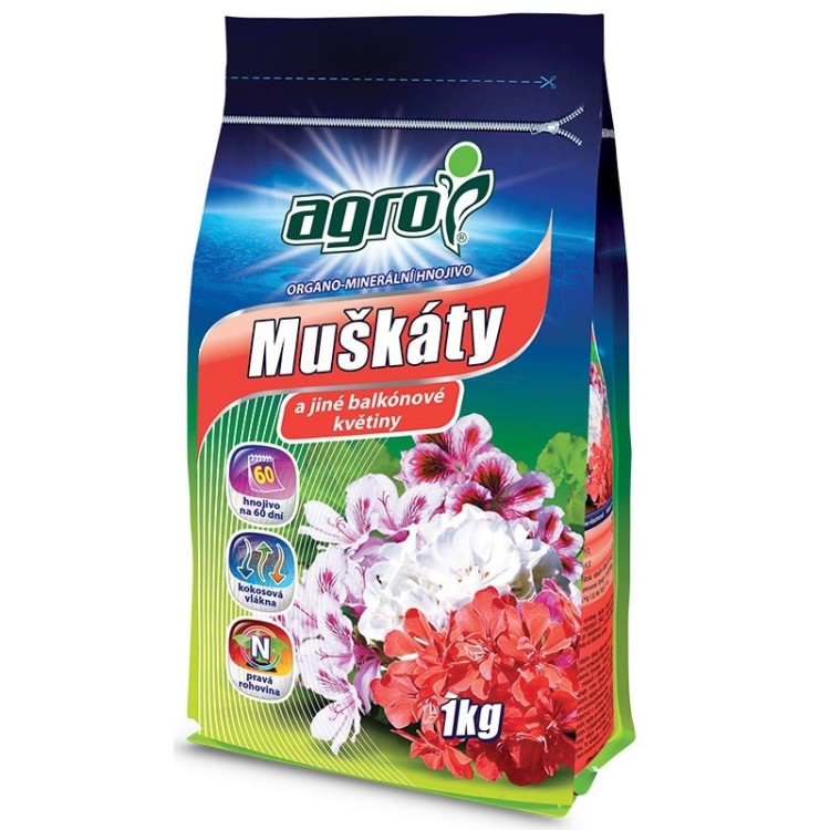 AGRO Organo-minerální hnojivo muškáty 1 kg