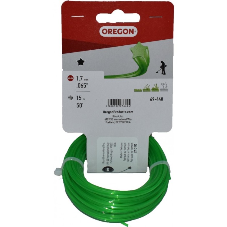 OREGON 69-440V Žací struna GREEN 1,7mm x 15m Hvězda