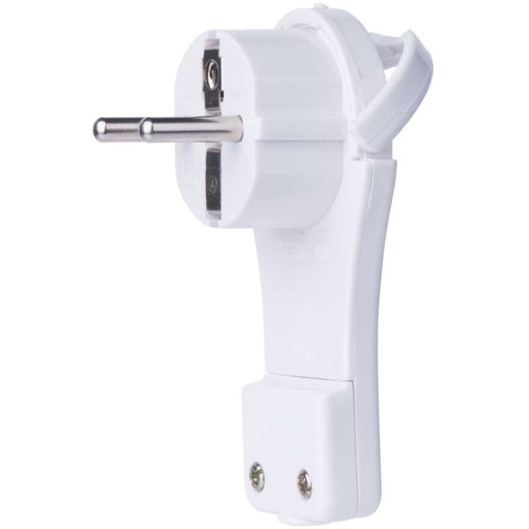 Vidlice úhlová pro prodlužovací kabel, bílá