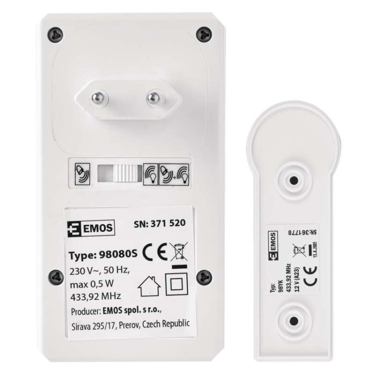 Domovní bezdrátový zvonek 98080S