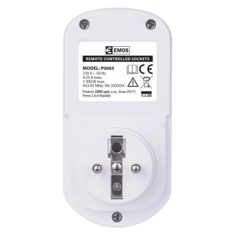 Emos P0070 Zásuvky dálkově ovládané, bílé