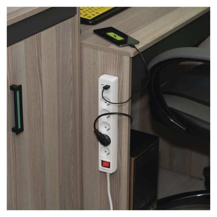 EMOS P1513CU Prodlužovací kabel 3m / 5 zásuvek / s vypínačem / bílý