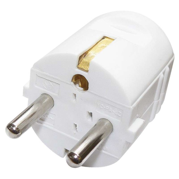 Vidlice přímá pro prodlužovací kabel, bílá