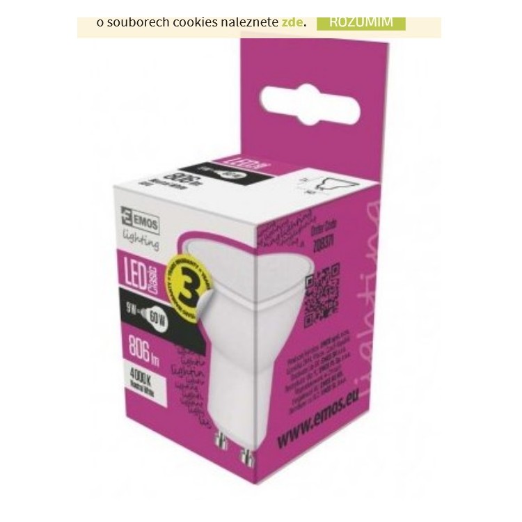 Emos ZQ8371 Žárovka Classic LED MR16 9W GU10 neutrální bílá