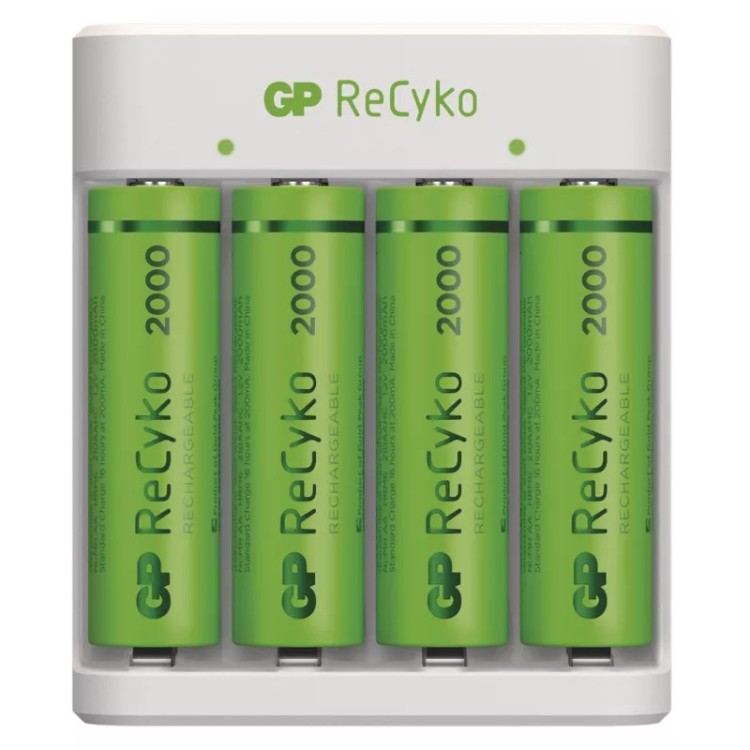 Nabíječka baterií GP Eco E411 + 4× AA ReCyko 2000