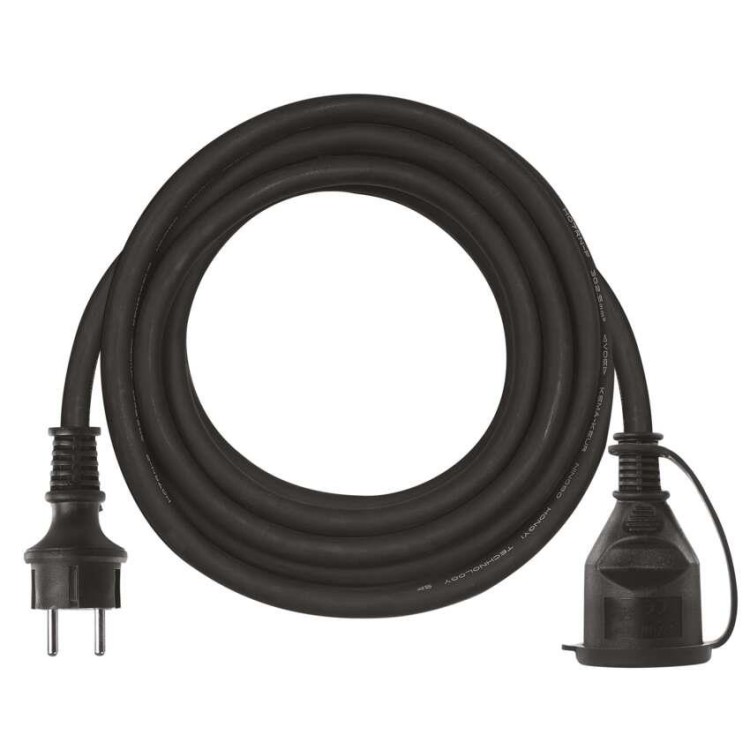 EMOS P01705 Venkovní prodlužovací kabel 5m/1 zásuvka/černý/guma-neopren/230V