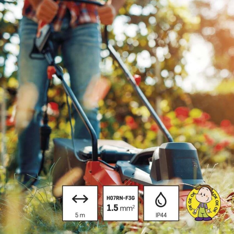 EMOS P01705 Venkovní prodlužovací kabel 5m/1 zásuvka/černý/guma-neopren/230V