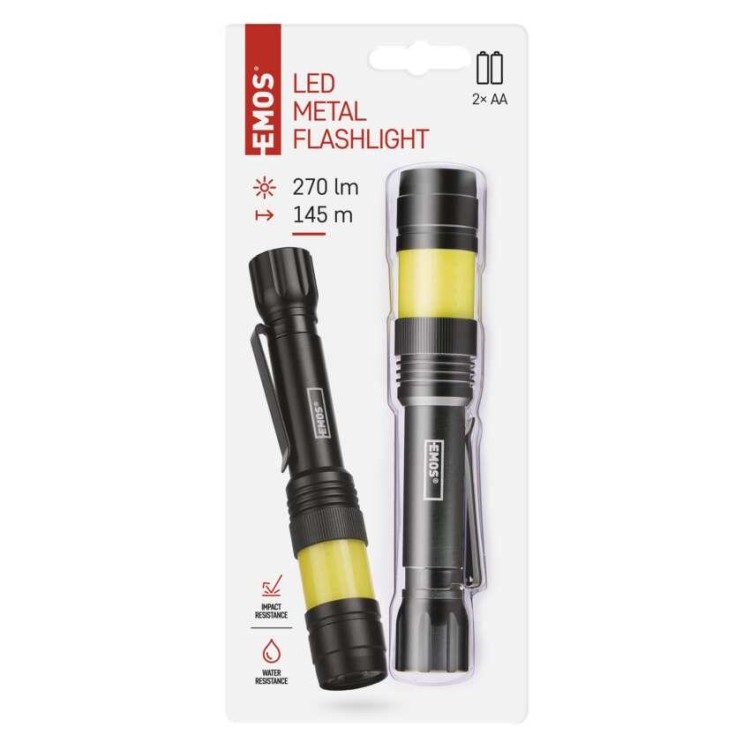 EMOS P3112 Svítilna 360° COB LED kovová, 270 lm, 2x AA