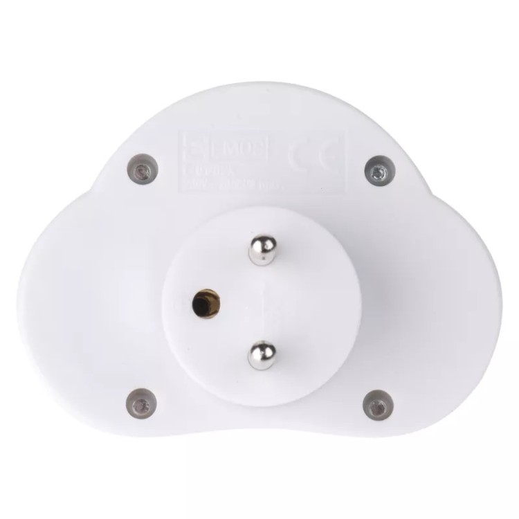 Emos P0062 Zásuvka rozbočovací 2x kulatá s vypínačem, bílá