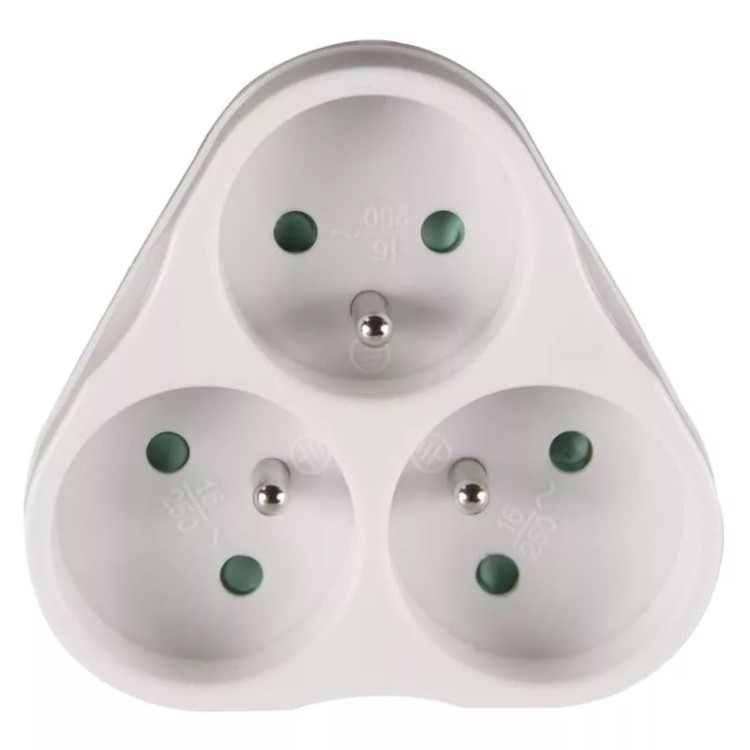 Emos P0026 Zásuvka rozbočovací 3x kulatá, bílá