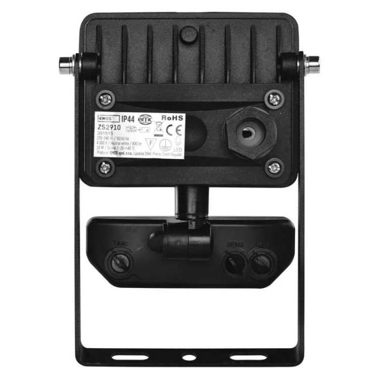 Emos ZS2910 LED reflektor ILIO s pohybovým čidlem, 10,5 W, černý, neutrální bílá