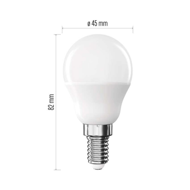 EMOS ZQ1E21 Žárovka Classic LED Mini Globe E14, 4,2 W (40 W), 470 lm, teplá bílá