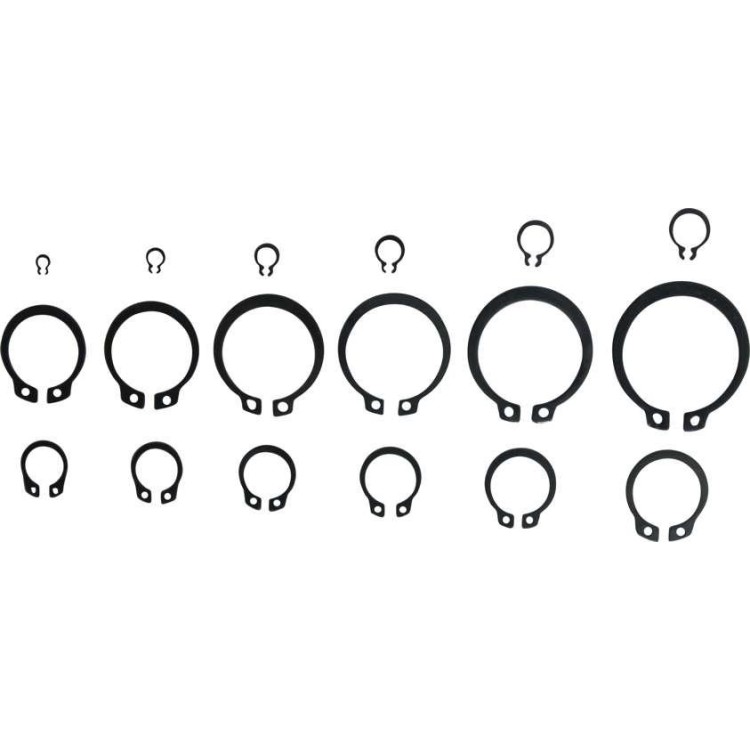 BGS108046 Pojistné vnější kroužky (seger) 3 ÷ 32 mm, 300 dílů v PVC kazetě