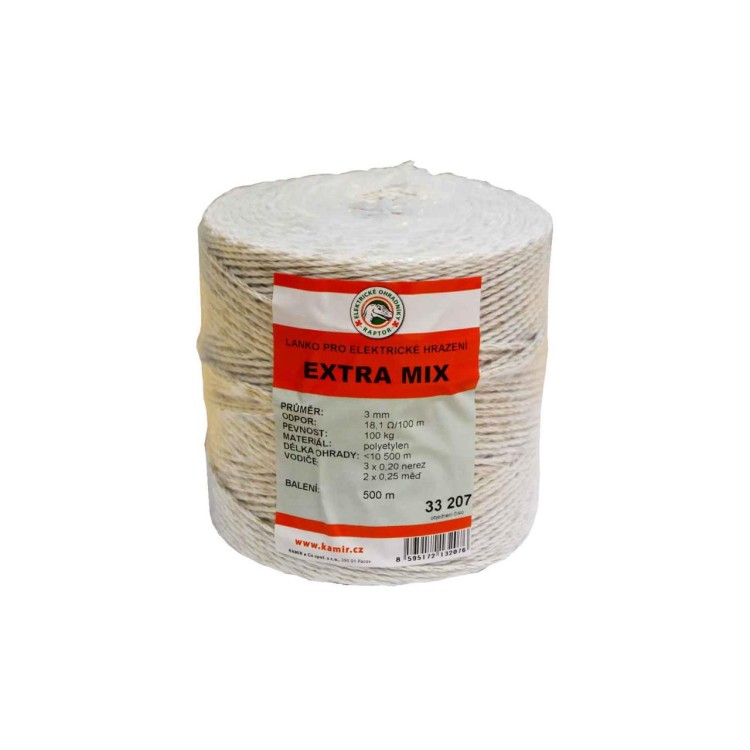 33207 Polyetylenové lanko pro elektrické ohradníky EXTRA MIX
