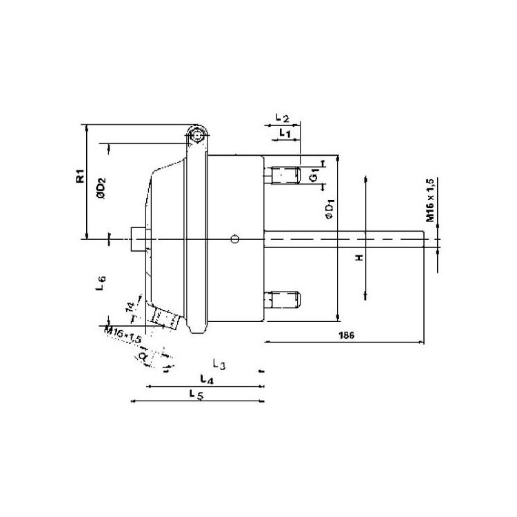 Válec brzdový membránový