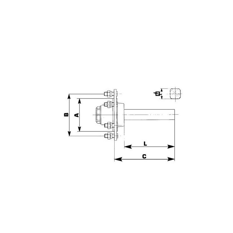 Náboj kola s polonápravou 5xM16