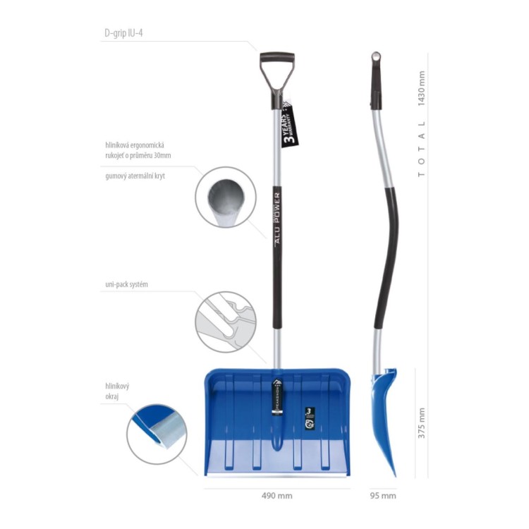 Hrablo na sníh ALPINUS ERGOMETAL