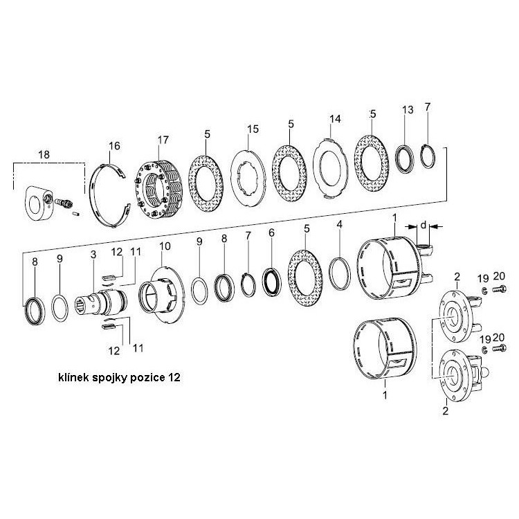GKN Walterscheid 1348133 / 16.50.35 / 348133 Klínek spojky F5/1 13x7x38