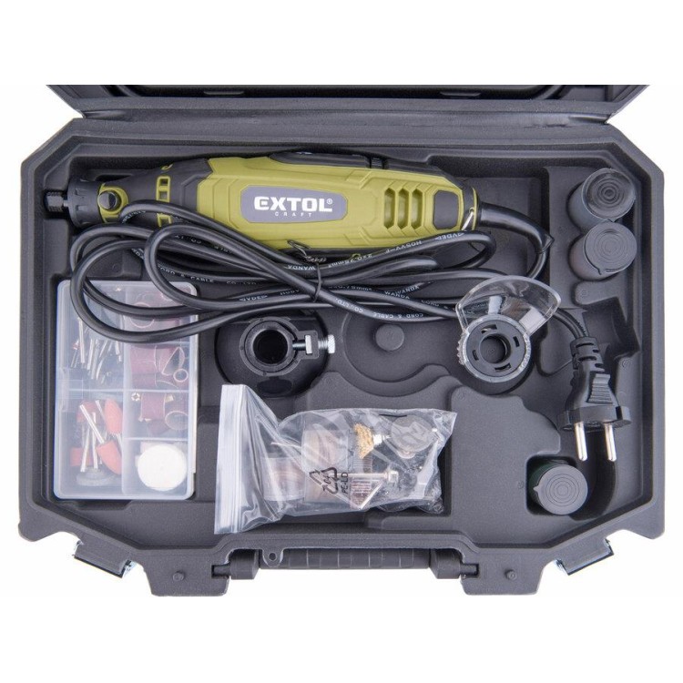 EXTOL 404177 Bruska přímá s ohebným nástavcem, 210ks, 135W