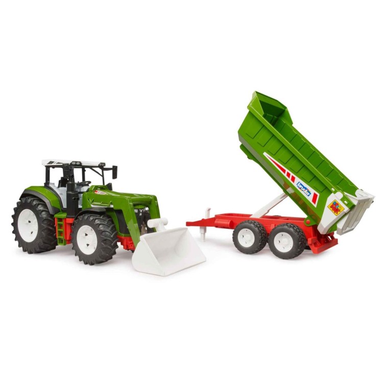 Bruder 3452 ROADMAX Traktor s čelním nakladačem a vozem