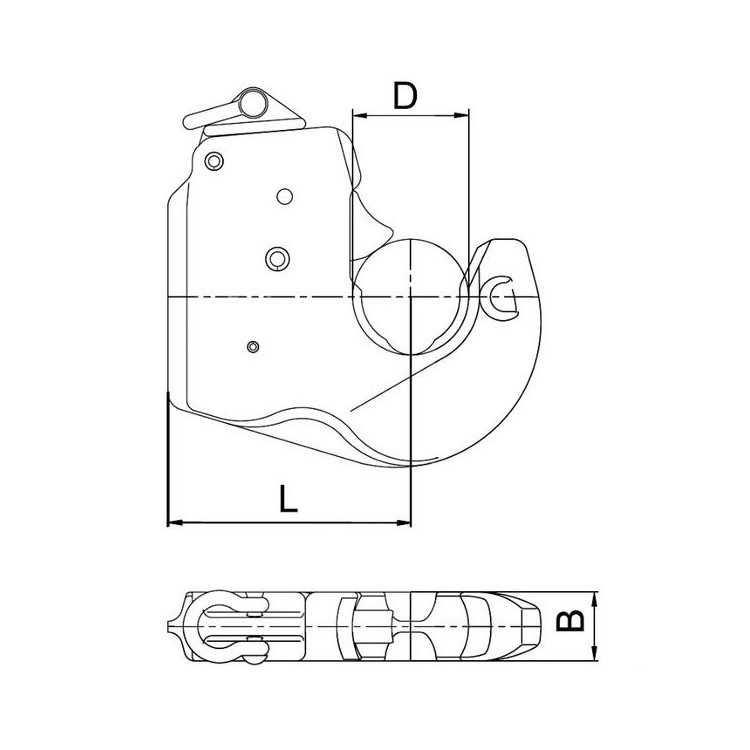 Hák spodní - koncovka Kat.2S - CBM - 40kN - URI, JRL 53446902