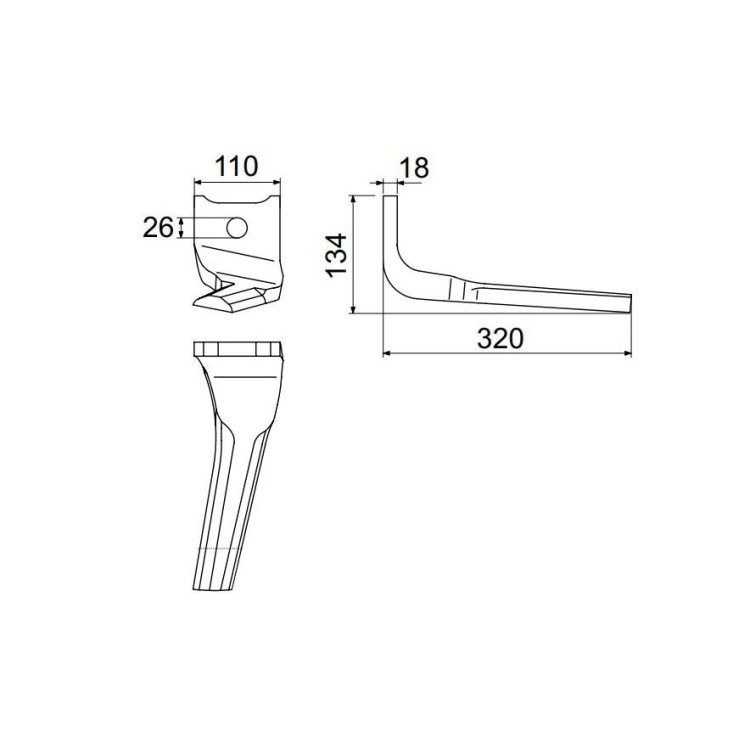 Pöttinger 873.40.225.3 Nůž LION pravý Standard