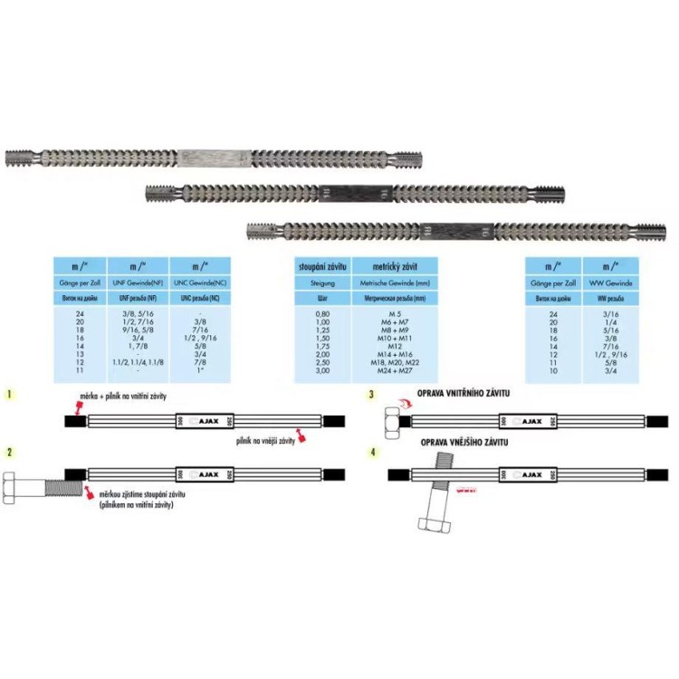 Pilník na opravu závitu 286 211 702 340W