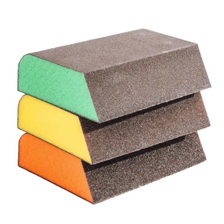 XTLINE Brusná houba tuhá zkosená 100x70x25 mm, zr. 120