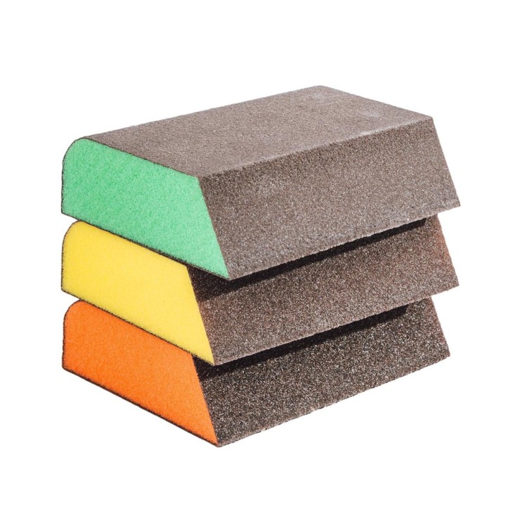 XTLINE Brusná houba tuhá zkosená 100x70x25 mm, zr. 240