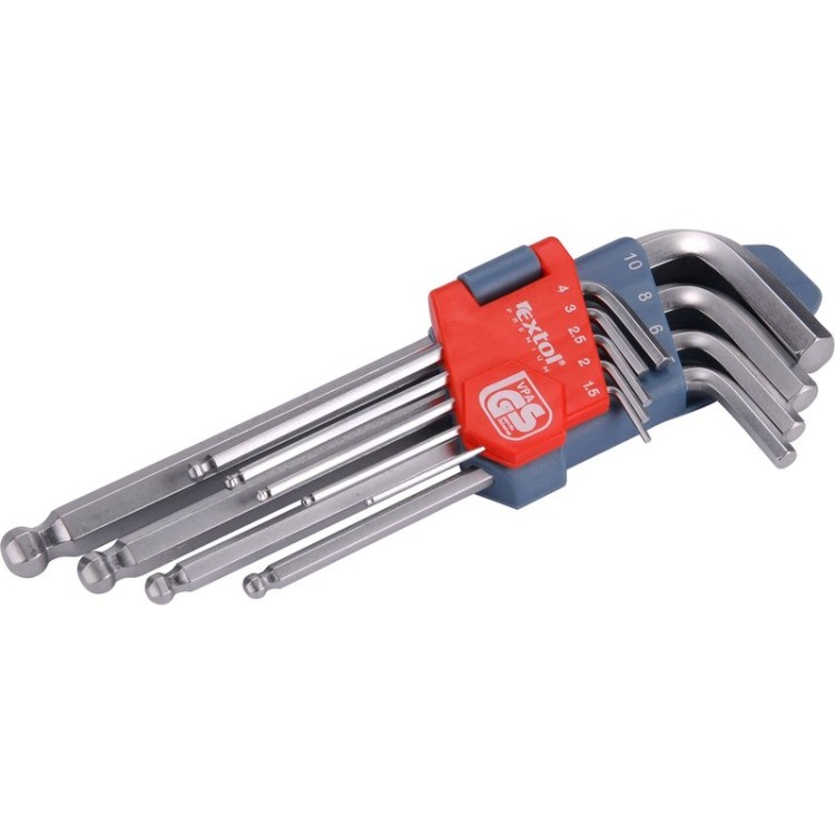 EXTOL PREMIUM L-klíče IMBUS, sada 9ks, 1,5-10mm, s kuličkou